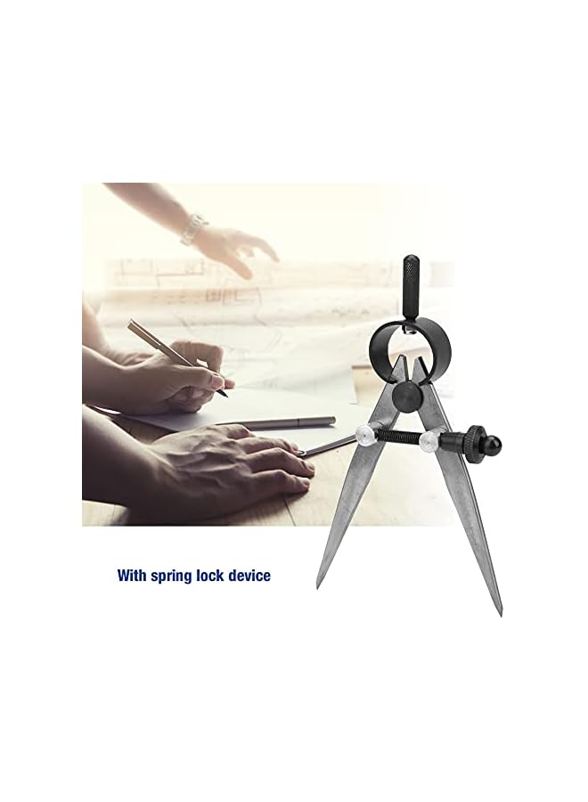 45# Steel Leather Craft Compass, Wing Divider Compass Spring Divider Caliper Leathercraft Compasses Professional Compass Drawing Tool for Drawing Circles, Angles, Measurements - Image 3